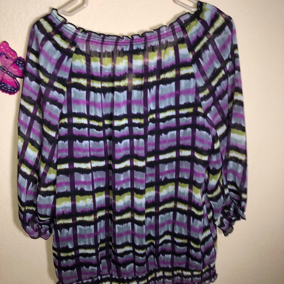 AGB Blouse 3/4 Sleeves with attached Black Cami, Large, EUC, pet/smoke free home - Picture 2 of 15